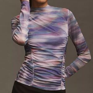 BY ANTHROPOLOGIE DOUBLE-LAYER MESH TOP